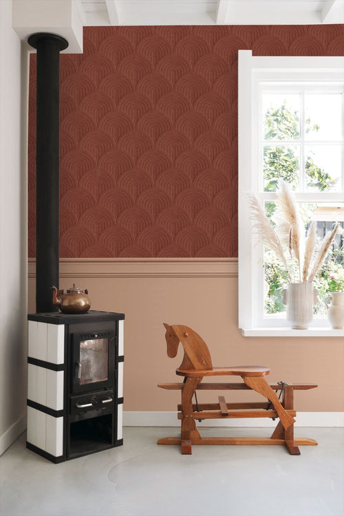 ESTAhome behang 3D-motief roodbruin - 0.53 x 10.05 m - 131812
