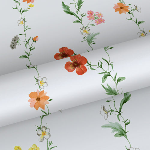 Sanders & Sanders behang bloemen oranje, groen en wit - 53 cm x 10 m - 640174