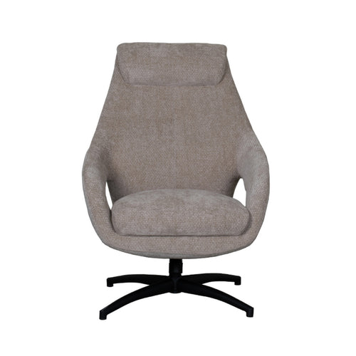 LABEL51 Draaifauteuil Maxwell - Beige/Zwart - 75x84x108cm
