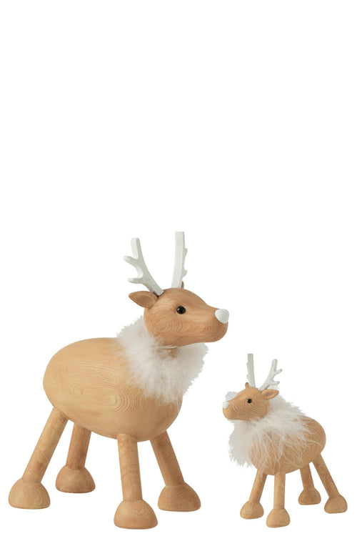 J-Line figuur Hert Vacht - polyresin - naturel/wit - large