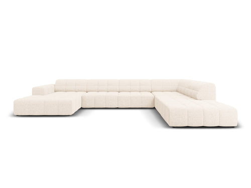 Cosmopolitan Design Panoramische hoekbank rechts Chicago 7-zits, chenille lichtbeige - 263x375x78cm