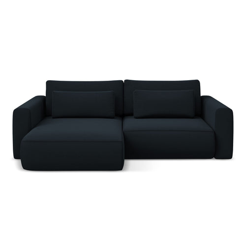 LaMiaSofa hoekbank links Perugia - velours - koningsblauw - 240x149x82