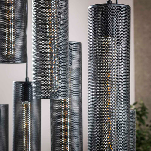 Giga Meubel Hanglamp Tube Mesh - Zwart Metaal - 100x30x150cm