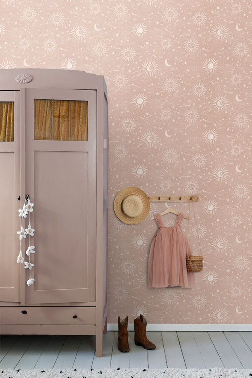 ESTAhome behang sterrenhemel roze - 50 x 900 cm - 132082