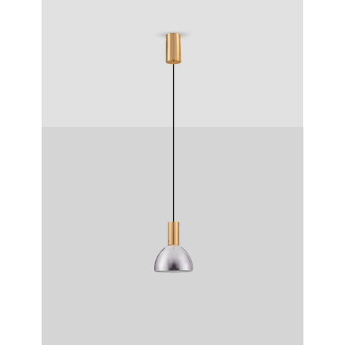Nova Luce VOI Dome hanglamp voor plafond, rookkleurig messing goud, LED 8W 239lm 3000K