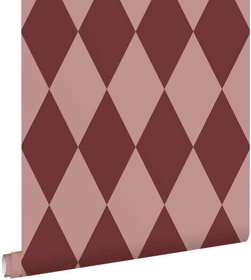 ESTAhome behang ruiten donker paars en roze - 50 x 900 cm - 131919