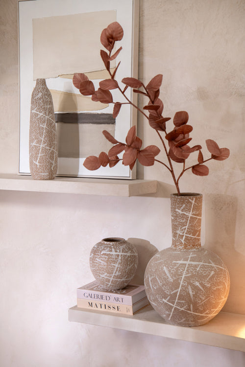 J-Line vaas Dune Smal - keramiek - beige/wit - small - 45 cm hoog - vtwonen shop