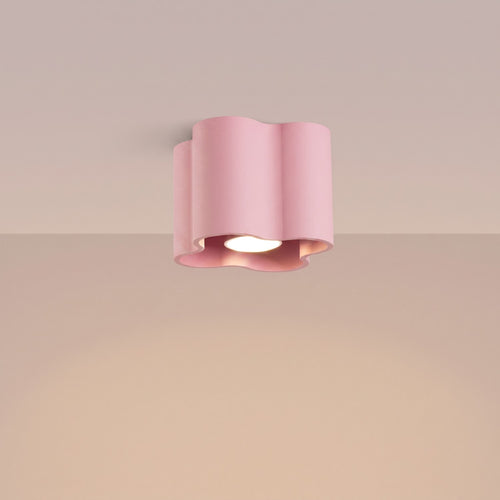 Sollux Lighting Plafondlamp OVIO 1 roze GU10 - 12x12x10cm