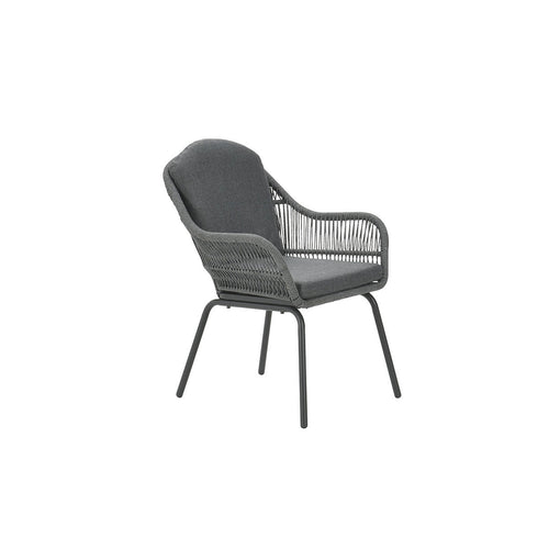 Triton dining fauteuil - carbon black - rope mid grey - mystic grey