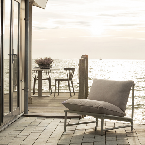 WOOOD loungestoel tuin Elvo - Aluminium - Zand - 75x82x75