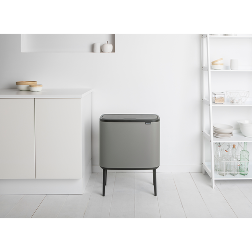 Brabantia Bo Touch Bin, met 3 binnenemmers, 3 x 11 liter - Mineral Concrete Grey