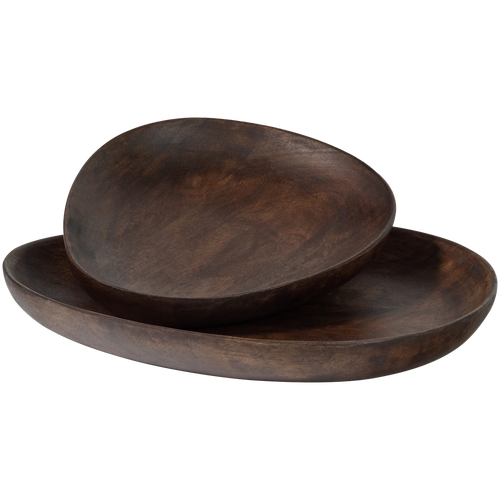 WOOOD dienblad Sevran - Mango Hout - Set van 2 - 4x26x22/4x33x29 - vtwonen shop