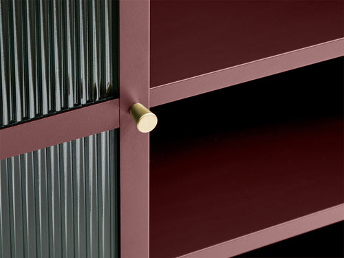 Rebellenclub Vitrinekast Omeo - 140 x 111 cm - Bordeauxrood - vtwonen shop