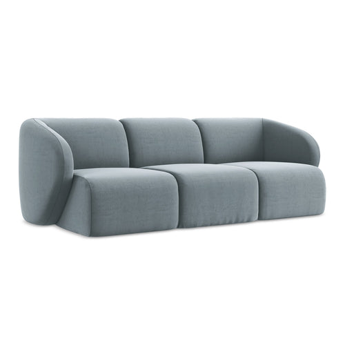 LaMiaSofa 3-zits bank Cervo - velours - lichtblauw - 244x94x75