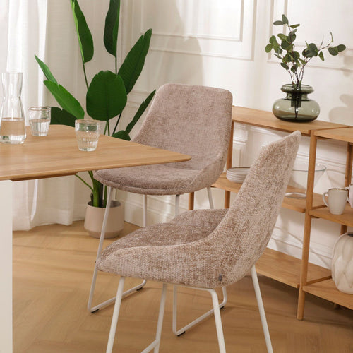 Nolon Nino-Isa Barkruk Bruin - Stof - Wit Onderstel - 65 cm - vtwonen shop