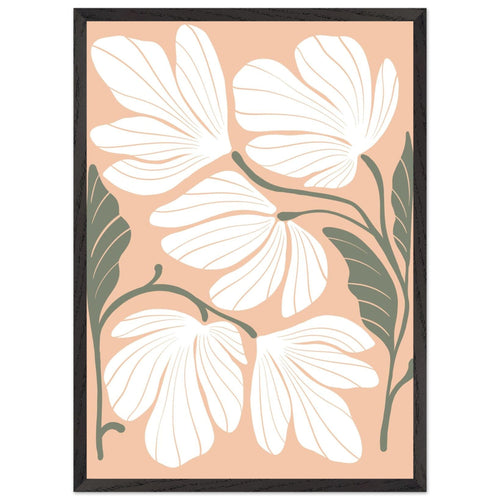 Artfulprints Poster met Lijst Boho – Delicate flowers   - 50x70 cm - Wit