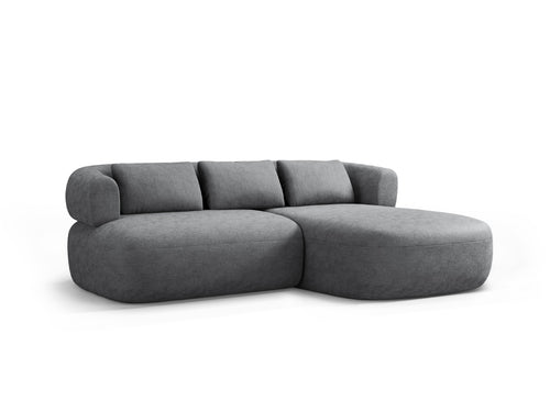 Micadoni rechter hoekbank Jenny 5-zits, chenille donkergrijs - 145x200x73cm