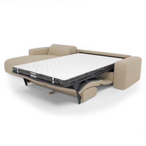 Sia Home - Hoekbank links, uitklapbaar MYRA - corduroy beige 280cm