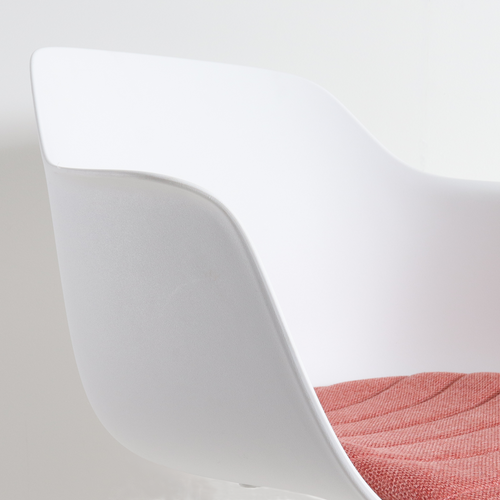 Nolon Nout-Liz Bureaustoel Wit - Terracotta Kussen - Wit Onderstel