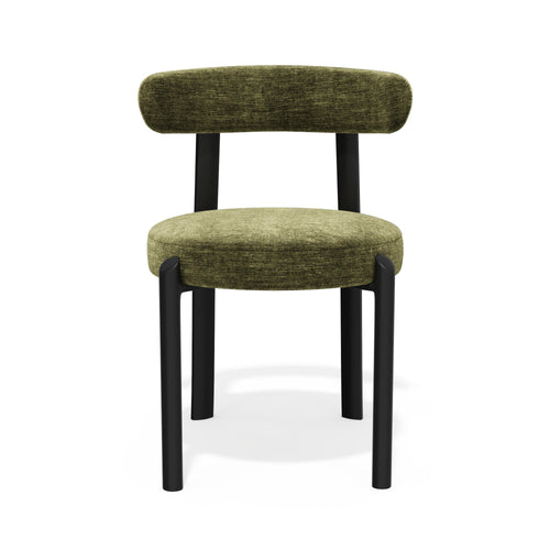 Premium Interiors - Set van 2 stoelen NOMA - zacht aanvoelende geweven stof vintage groen 56cm