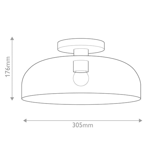 Bowl Semi Flush Deckenleuchte Modern Matt Schwarz 1x E27