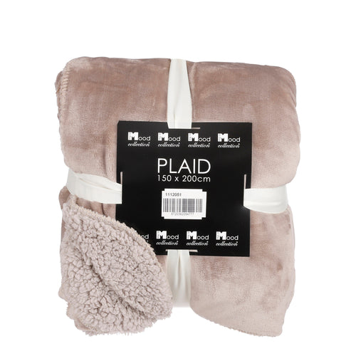 Mica Decorations Mardy Fleece Plaid - L200 x B150 cm - Polyester - Beige