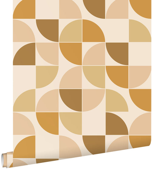 ESTAhome behang retro ornamenten bruin, beige en okergeel - 50 x 900 cm - 132023