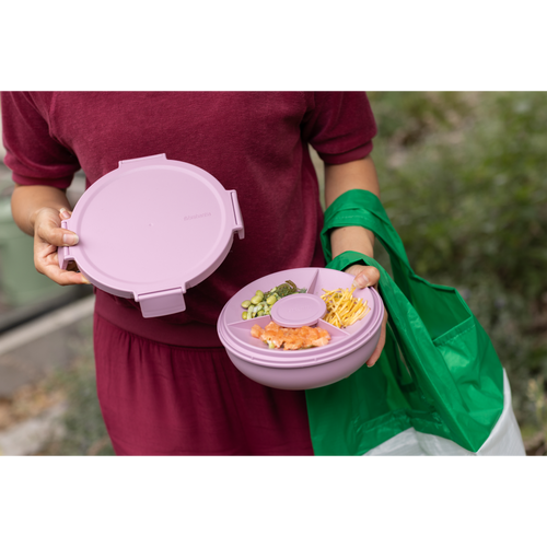 Brabantia Make & Take Salade Lunchbox, 1,3 liter, kunststof - Lilac Pink