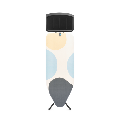 Brabantia Strijkplank C, 124x45 cm, solide stoomunithouder, PerfectFlow - Spring Bubbles