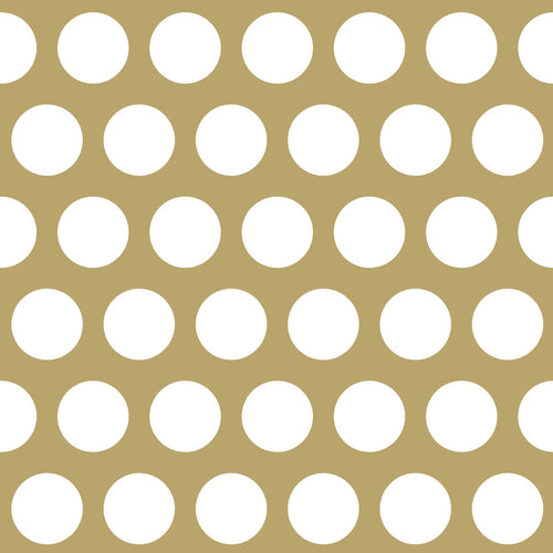 ESTAhome behang grote stippen glanzend goud en wit - 53 cm x 10.05 m - 139116