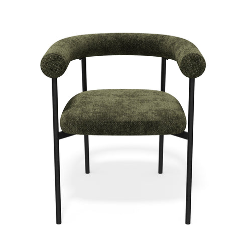 Premium Interiors - Set van 2 stoelen LOU - getextureerd fluweel vintage groen 64cm