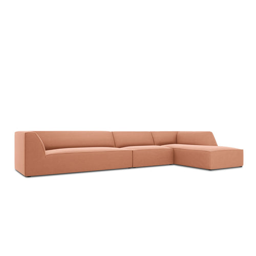Cosmopolitan Design - Modulaire hoekbank rechts Siena 5-zits, flueel roze - 180x366x69cm