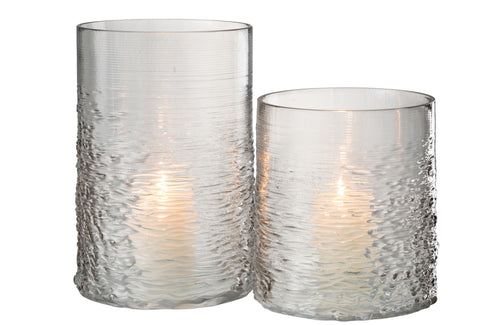 J-Line windlicht Zee - glas - grijs - large - vtwonen shop