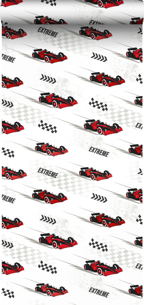 Sanders & Sanders behang race auto's rood - 50 x 900 cm - 935359