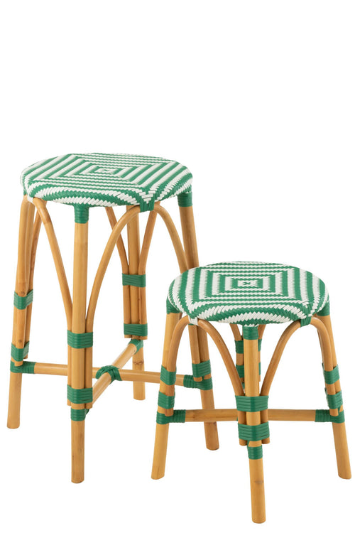 J-Line barkruk Live - rotan/kunststof - naturel/groen