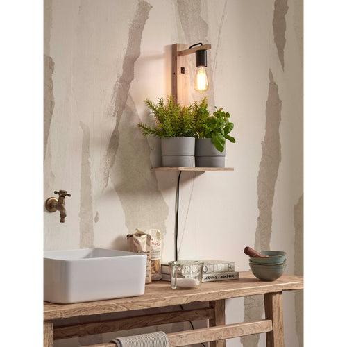 GOOD&MOJO wandlamp Flores - bruin - 30x18x52cm