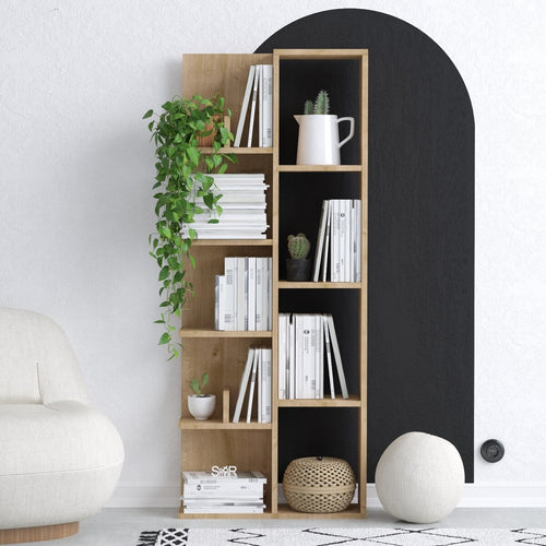 CALICOSY - Boekenkast met 4 vakken en 4 legplanken LILY - 18x60x150 cm