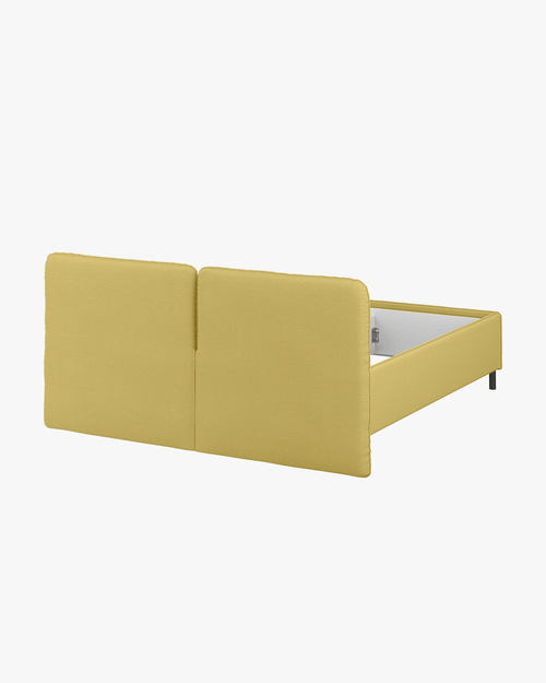 noo.ma Melu gestoffeerd tweepersoonsbed 160 x 200 cm, Yellow Pear
