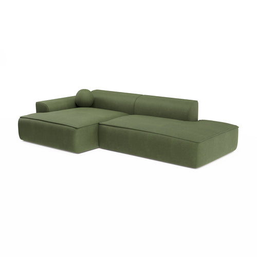 Sia Home - Hoekbank links ANIA - kruisweefsel olijfgroen 260cm