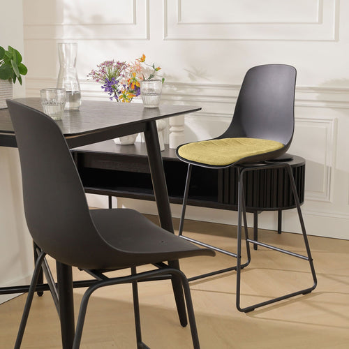 Nolon Nino-Liv barkruk zwart met warm oker zitkussen - zwart onderstel - 65 cm