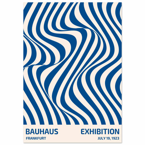 Artfulprints Poster met Lijst Bauhaus - Exhibition Frankfurt blue   - 70x100 cm - Blauw