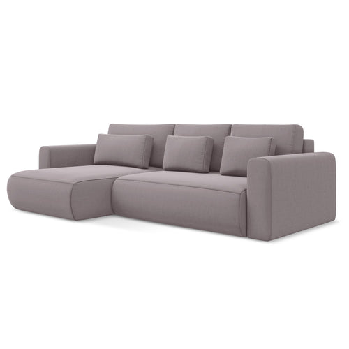 LaMiaSofa hoekbank links Perugia - velours - lavendel - 278x149x82