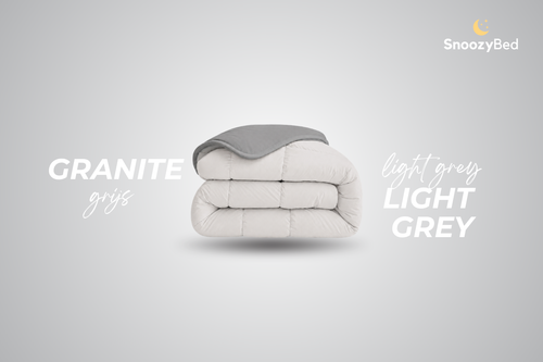 SnoozyBed - Dekbed zonder overtrek - Light Grey & Granite - 200x200cm