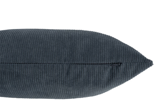 J-Line kussen Rib Vierkant - fluweel - grijsblauw - vtwonen shop
