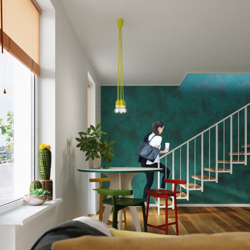 Sollux Lighting Hanglamp DIEGO 1 geel - 9x9x90cm