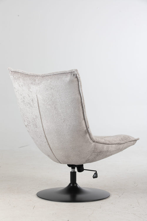 FurniLux Fauteuil Sam Licht Grijs van  - Stof - Met en ronde voet - Verstelbaar en draaibaar - 100% Polyester - 76 x 81 x 109cm - vtwonen shop