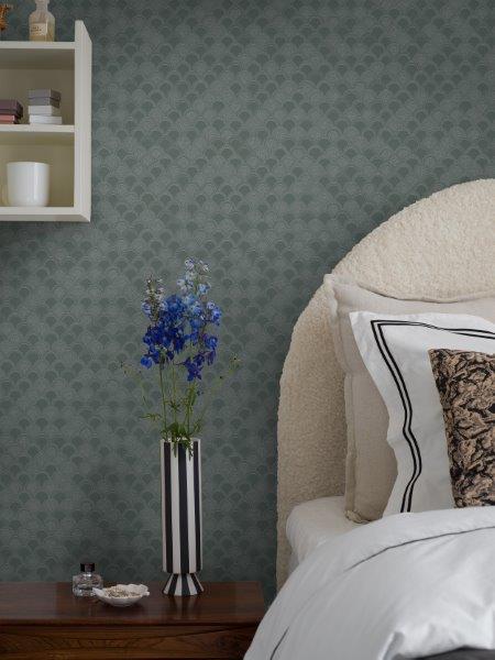 Borastapeter behang art deco motief groen - 53 cm x 10.05 m - 660857