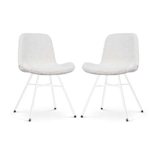 Nolon Noa-Fé Eetkamerstoelen Set van 2 - Teddy - Witte Poten - vtwonen shop