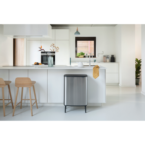 Brabantia Bo Touch Bin Hi, met 2 binnenemmers, 2 x 30 liter - Matt Steel Fingerprint Proof