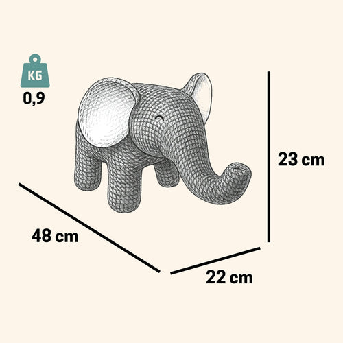 Pintado & Lacado knuffeldier Olifant - grijs - 48 cm
